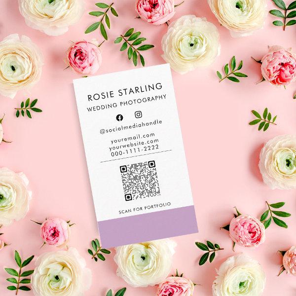 QR Code Trendy Lilac Professional Photography