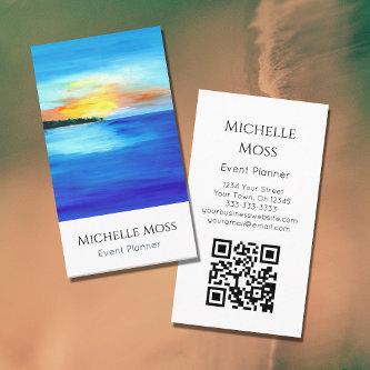 QR code Tropical Beach Abstract Event Planner
