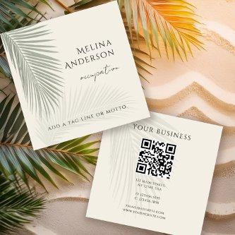 QR Code Tropical Palm Square