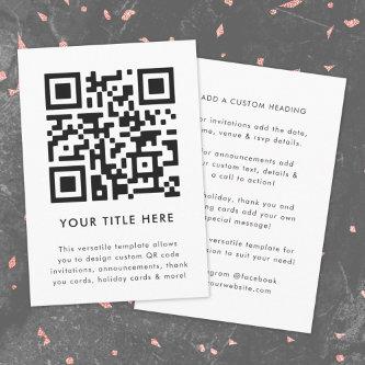 QR Code | Upload Modern Minimalist Simple White Invitation