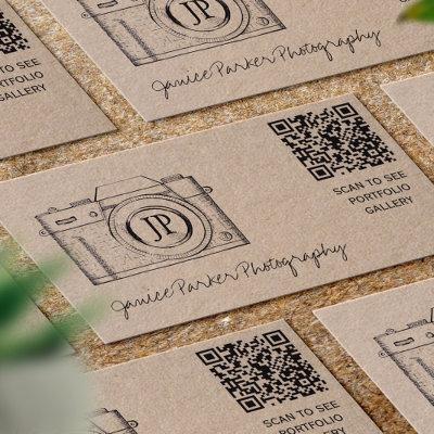 QR CODE vintage camera photographer kraft