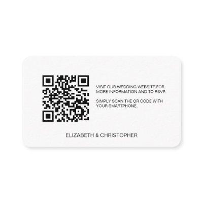 QR code wedding website Seats reserved Minimalist Enclosure Card