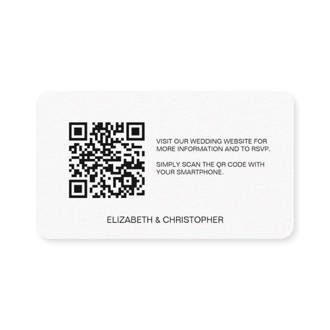 QR code wedding website Seats reserved Minimalist Enclosure Card
