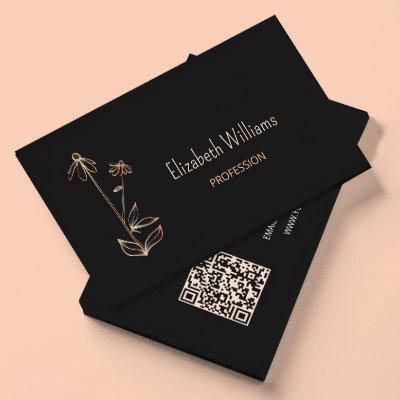 QR Code |  Wildflower Copper Black Minimalist