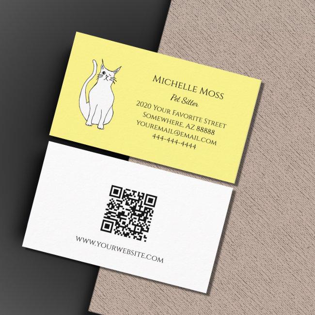 QR code Yellow Pet Sitter Cute Cat
