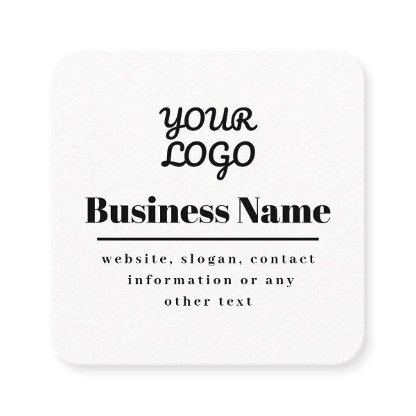 QR Code & Your Logo Retro-Modern White & Black Square