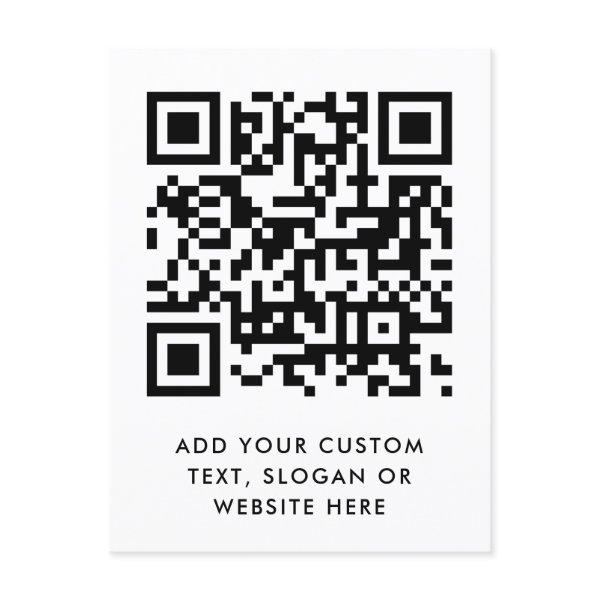 QR Code | Your Text Modern Minimalist Clean Simple Postcard