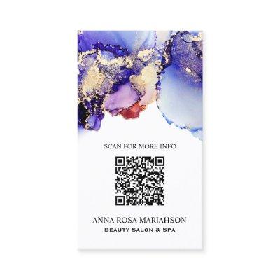 *~* QR CODE Yummy Denim Blue Gold Gilded