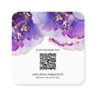 *~* QR CODE Yummy Violet Blue Gold Gilded   AP29  Square