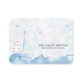 *~* QR Logo Sea Pastel Sail Boat Fine Dining Beach