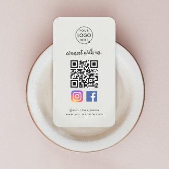 QR Scan to Connect | Instagram Facebook Gray