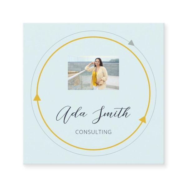 QRCode Logo Custom Custom Photo Frame Yellow Blue Square