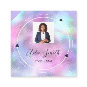 QRCode Logo Custom Custom Photo Holographic Arrows Square