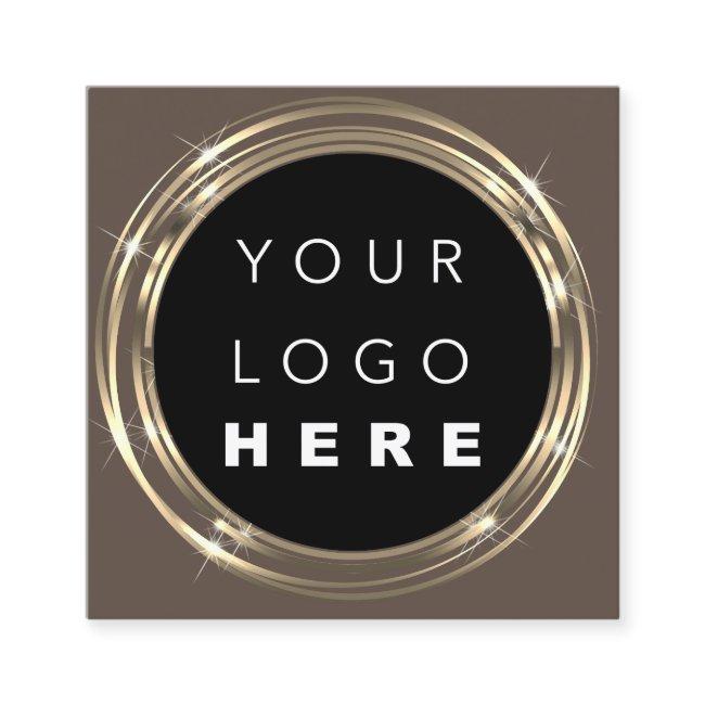 QRCode Logo Online Shop Frame Gold Brown Shop Square