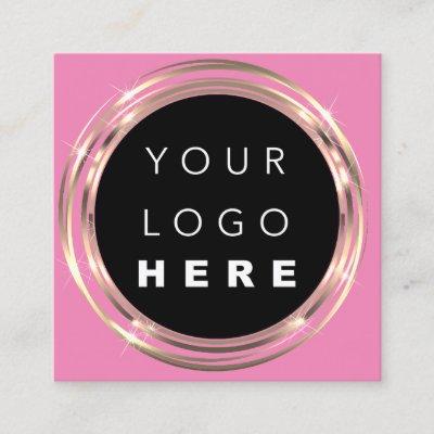 QRCode Logo Online Shop Frame Gold Pink Shop Square
