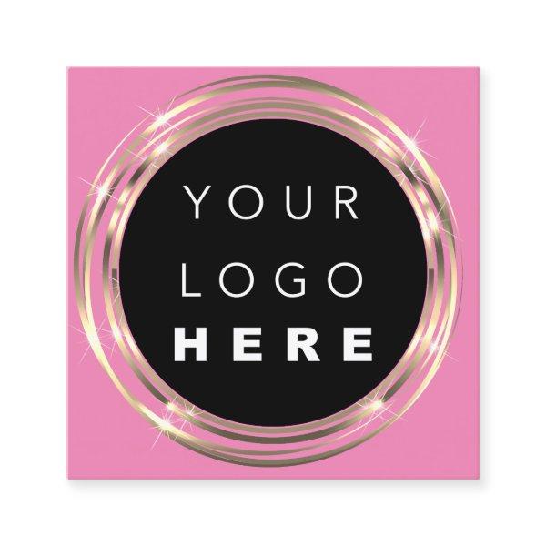 QRCode Logo Online Shop Frame Gold Pink Shop Square