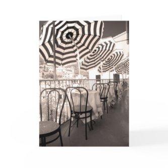 Quaint restaurant balcony, Italy Card