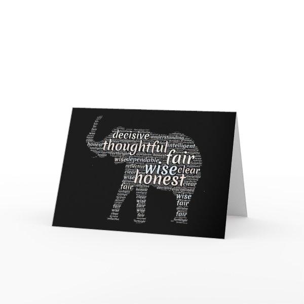 Qualities of an Elephant Word Cloud Card