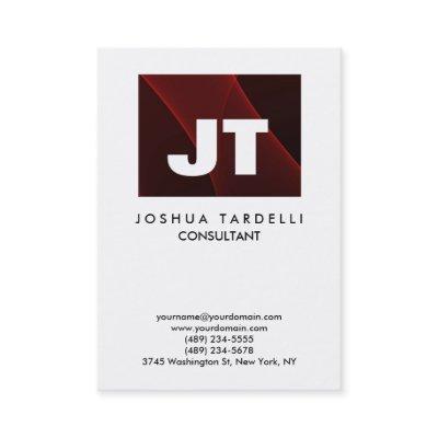 Quality Brown Red & White Monogram Unique Modern
