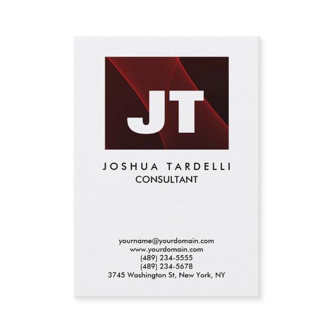 Quality Brown Red & White Monogram Unique Modern