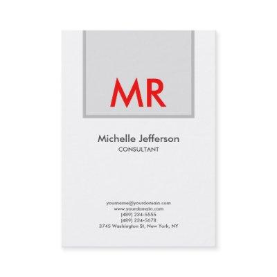 Quality Grey Red White Elegant Unique Monogram