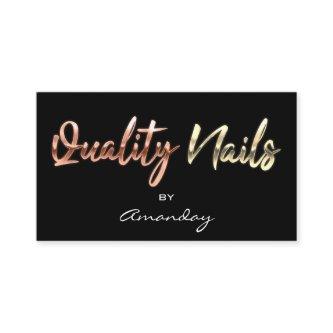 Quality Nails QR Code Logo Black Copper RoseGold