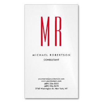 Quality Red White Monogram Elegant Unique  Magnet