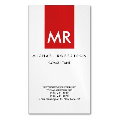 Quality Red White Monogram Elegant Unique  Magnet
