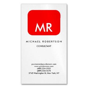 Quality Red White Monogram Elegant Unique  Magnet