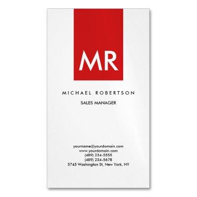 Quality Red White Monogram Elegant Unique  Magnet