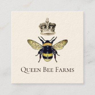 Queen Bee Crown Apiary Beekeeper Farm Honey Square