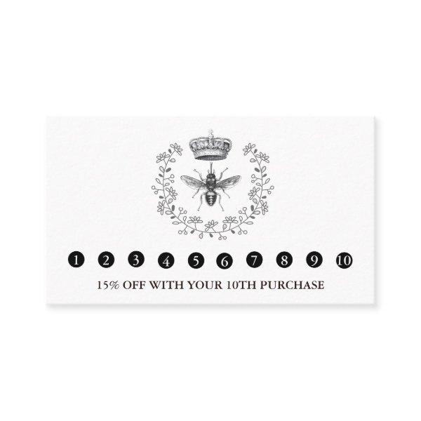 Queen Bee & Crown Apiary Honey Products Farm White Loyalty Card