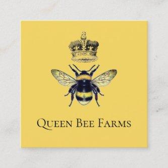 Queen Bee Crown Farm Apiary Yellow Gold Square