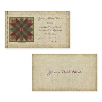 Quilted Green Burgundy Star