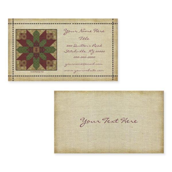 Quilted Green Burgundy Star