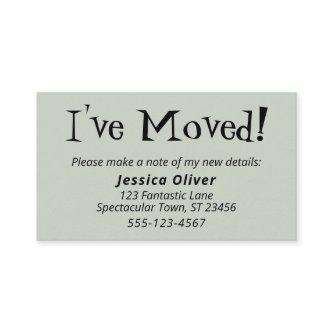 Quirky "I've Moved" Sage Hand-Out Cards