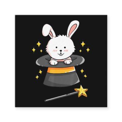 Rabbit Gift|Bunny Magic Wand Magician Wizard Witch Square