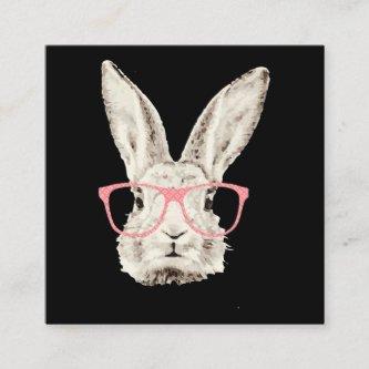 Rabbit Gift | Cute Bunny Rabbit Pink Glasses Funny Square