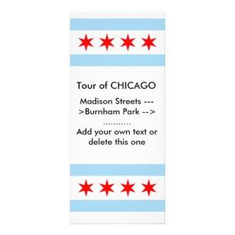 Rack Card with Flag of Chicago, Illinois, U.S.A.