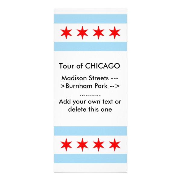 Rack Card with Flag of Chicago, Illinois, U.S.A.