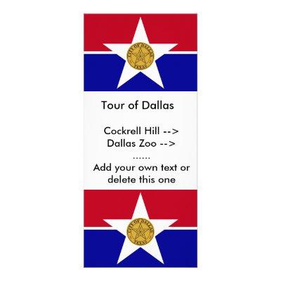 Rack Card with Flag of Dallas, U.S.A.
