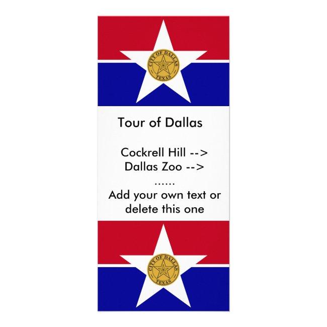 Rack Card with Flag of Dallas, U.S.A.