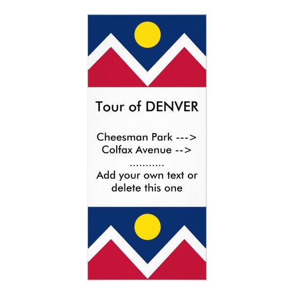 Rack Card with Flag of Denver, Colorado, U.S.A.