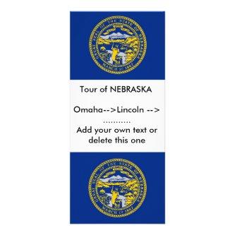 Rack Card with Flag of Nebraska, U.S.A.