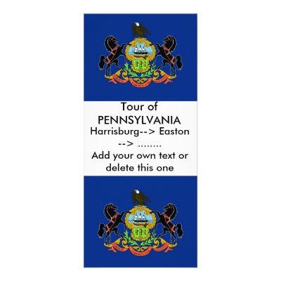 Rack Card with Flag of Pennsylvania, U.S.A.