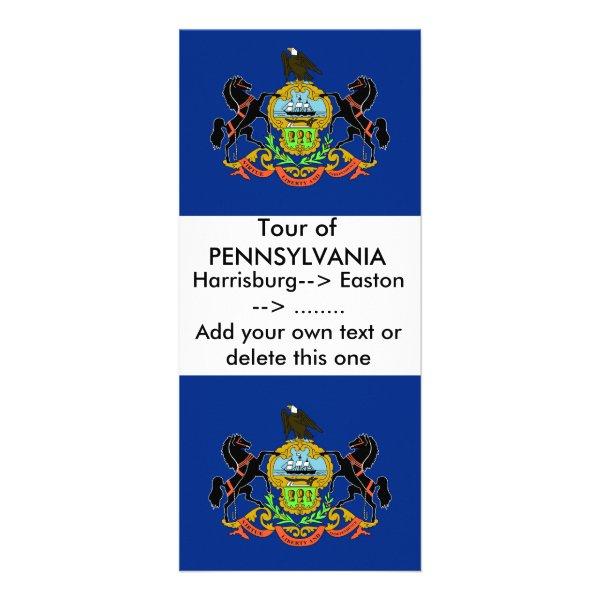 Rack Card with Flag of Pennsylvania, U.S.A.