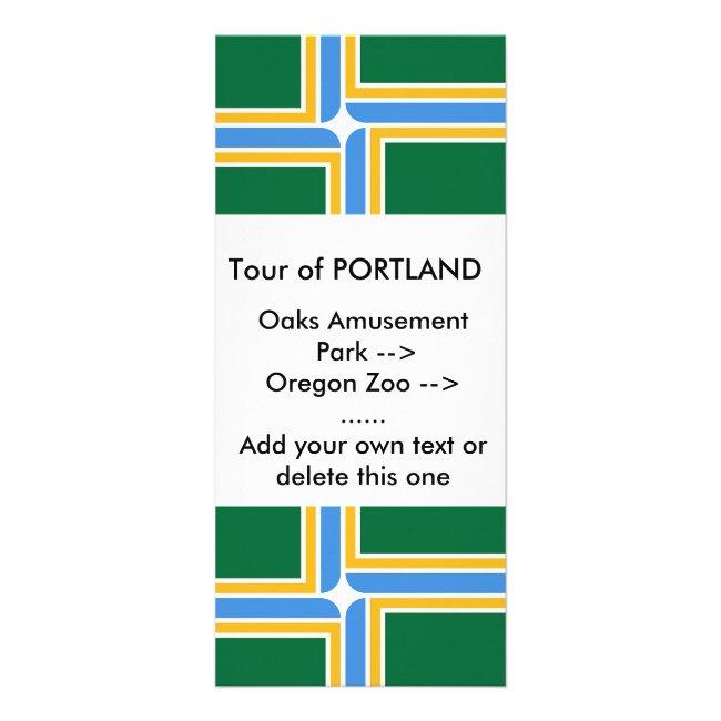 Rack Card with Flag of Portland, U.S.A.