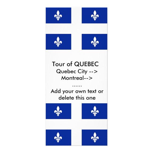 Rack Card with Flag of Quebec, Canada