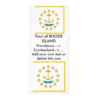 Rack Card with Flag of Rhode Island, U.S.A.