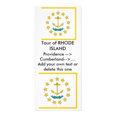 Rack Card with Flag of Rhode Island, U.S.A.